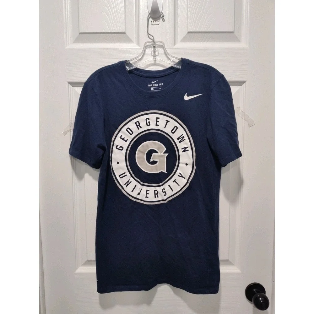 NIKE Georgetown University Size Small/Petite Navy Women CrewNeck Dri-Fit T-Shirt